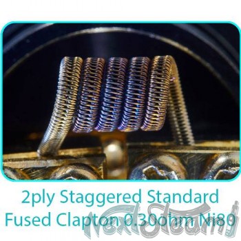 tesla handcrafted coils 2ply staggered standard fused clapton 0.30ohm ni80